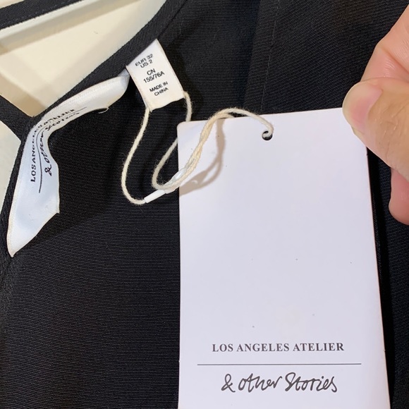 NWT. & Other Stories V Neck Mini Dress Size-2. - Picture 3 of 12